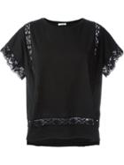 P.a.r.o.s.h. Crochet Detail T-shirt, Women's, Size: Large, Black, Cotton/polyamide