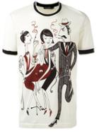 Dolce & Gabbana Jazz Club Print T-shirt, Men's, Size: 52, Nude/neutrals, Cotton