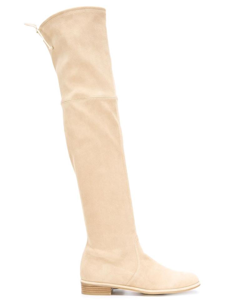 Stuart Weitzman Lowland Boots, Women's, Size: 36.5, Nude/neutrals, Suede/leather/rubber