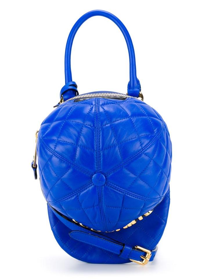 Moschino Quilted Cap Tote, Women's, Blue