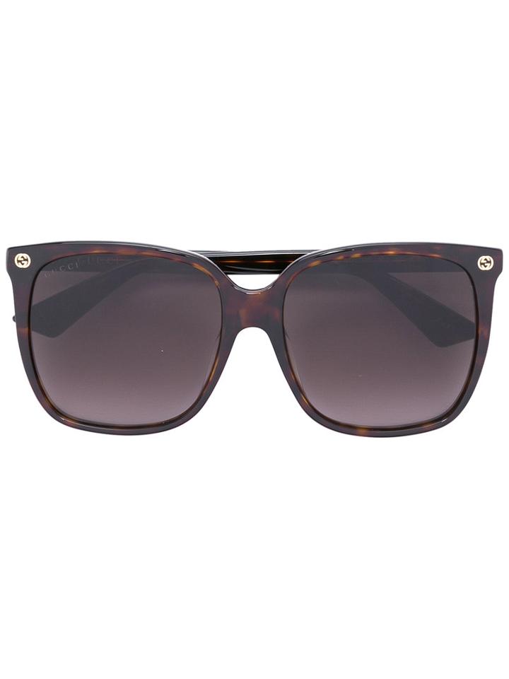Gucci Eyewear - Oversize Gradient Square Sunglasses - Women - Acetate - 57, Women's, Black, Acetate