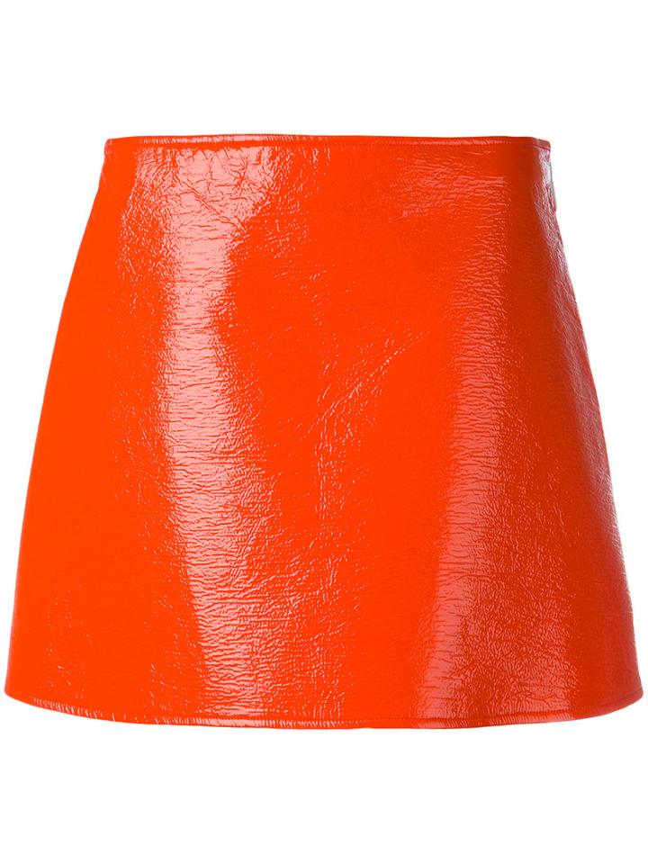 Courrèges - Iconic Mini-skirt - Women - Cotton/polyurethane/acetate/cupro - 38, Red, Cotton/polyurethane/acetate/cupro