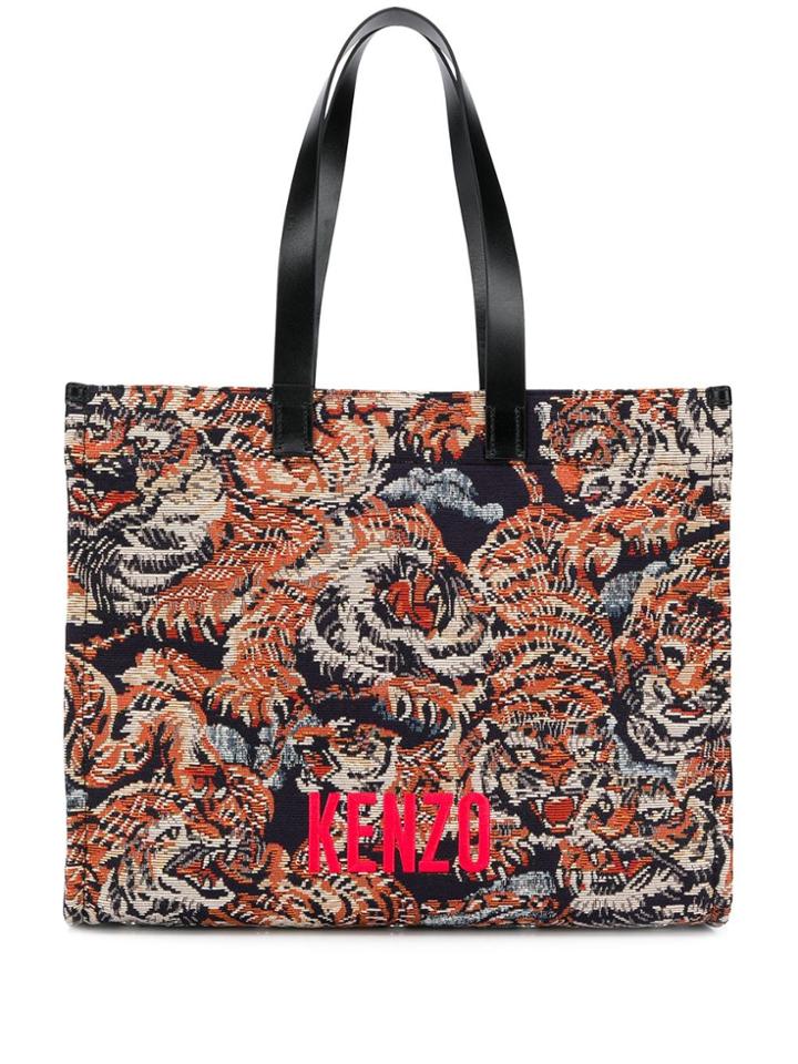 Kenzo Flying Tiger Jacquard Tote - Black