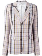 Aalto Notched Lapel Check Blazer, Women's, Size: 40, Virgin Wool/viscose