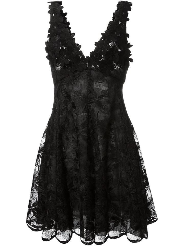 Giamba Floral Embroidery Flared Dress