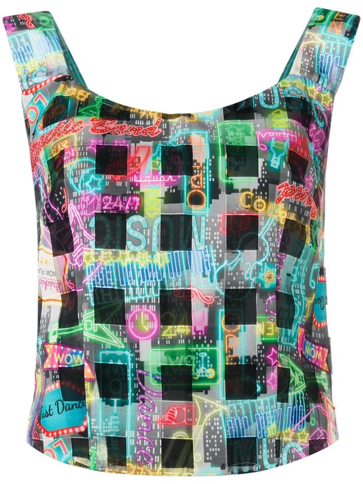 Ultràchic - Patterned Tank Top - Women - Polyester/acetate/polybutylene Terephthalate (pbt) - M, Women's, Polyester/acetate/polybutylene Terephthalate (pbt)
