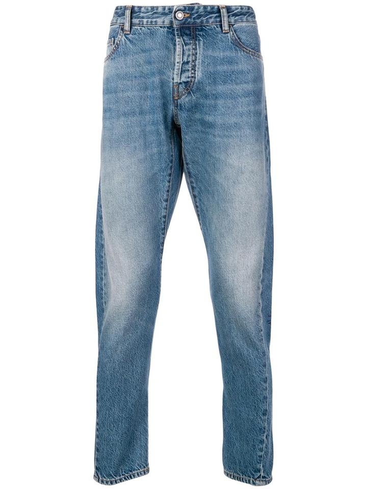 Marcelo Burlon County Of Milan Wing Print Jeans - Blue