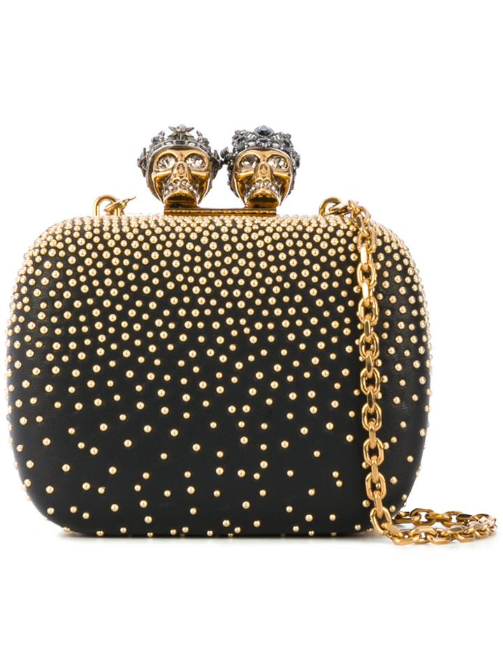 Alexander Mcqueen Mini King & Queen Clutch - Black