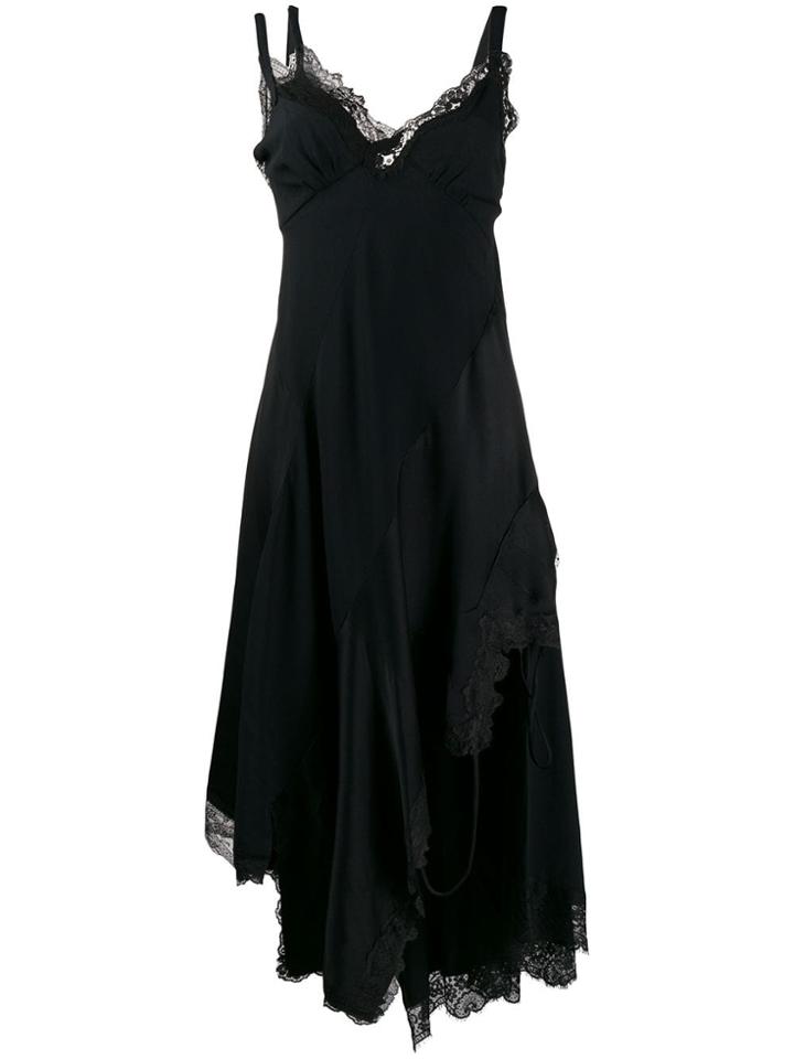 Monse Lace Embroidered Flared Dress - Black