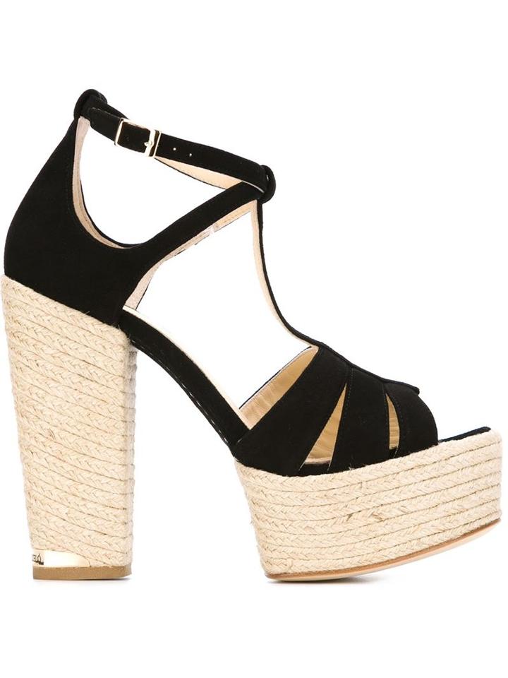 Paloma Barceló Chunky Heel Sandals, Women's, Size: 38, Black, Leather/suede/lama Fur