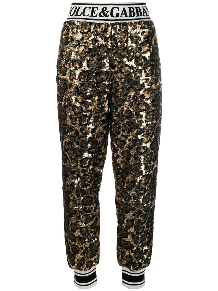 Dolce & Gabbana Sequined Track Trousers - Black
