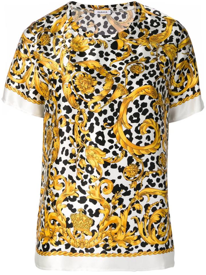 P.a.r.o.s.h. Leopard Print T-shirt - White