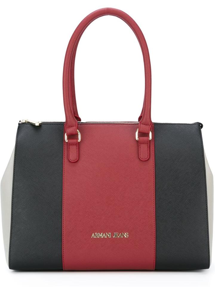 Armani Jeans Block Colour Medium Tote, Women's, Black