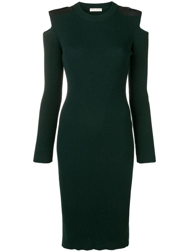 Each X Other Cut-detail Sweater Dress - Green