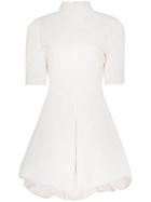Jil Sander Gwyneth High-neck Full Skirt Mini Dress - White