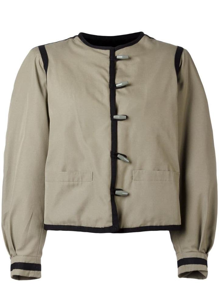 Yves Saint Laurent Pre-owned Toggled Fur Lining Blazer - Green