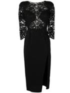 Elisabetta Franchi Lace Panel Midi Skirt - Black