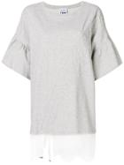 Twin-set Lace Trim T-shirt - Grey