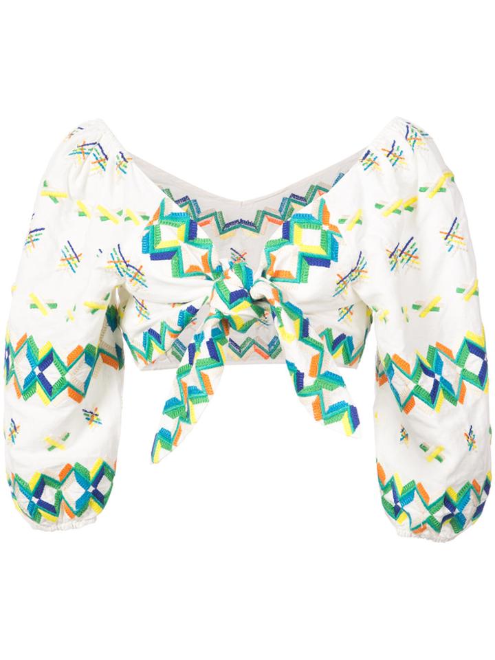 All Things Mochi Cropped Knot Top - White
