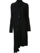 Y's - High Neck Ribbed Cardi-coat - Women - Wool - 2, Black, Wool