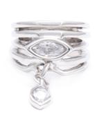 Eddie Borgo Drop Crystal Layered Ring, Women's, Size: 6, Metallic, Silver/crystal