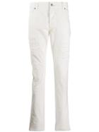 Balmain Distressed Slim-fit Jeans - White
