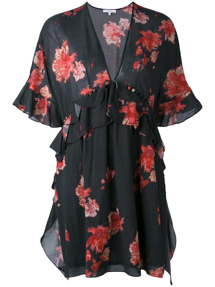 Iro - Floral Tea Dress - Women - Cotton/viscose - 36, Black, Cotton/viscose
