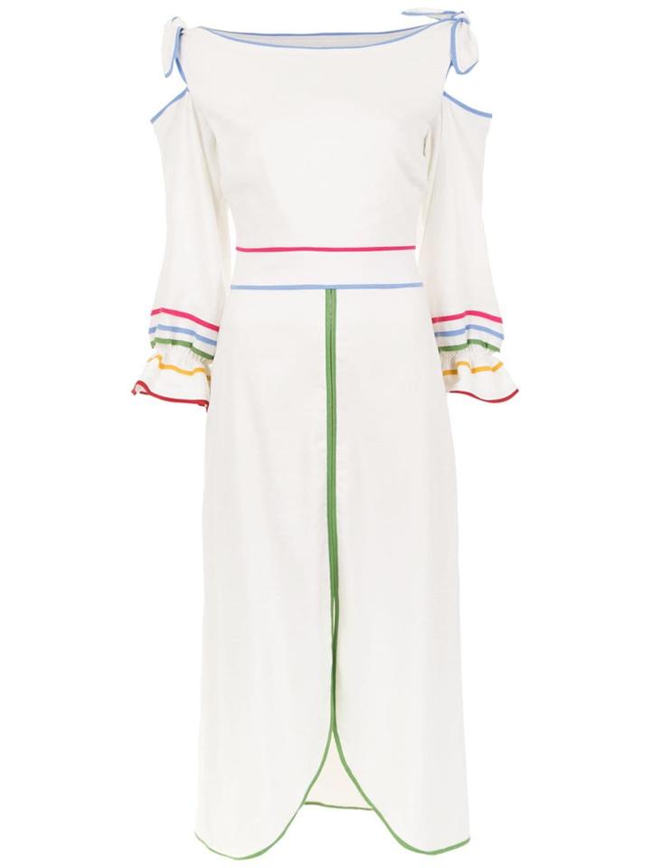Framed Rainbow Midi Dress - Nude & Neutrals