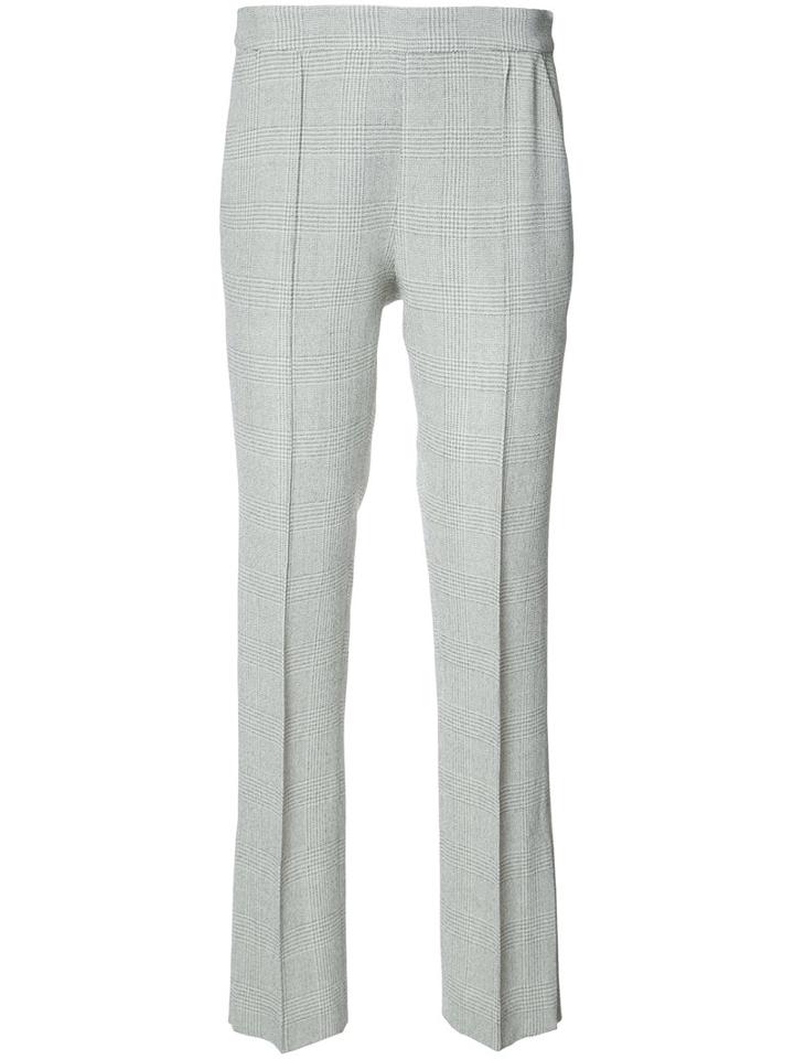 Rosie Assoulin Tailored Plaid Trousers, Women's, Size: 8, Grey, Wool/shell