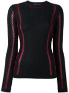 Versace Zig-zag Stitch Jumper, Women's, Size: 38, Black, Silk/polyamide/wool