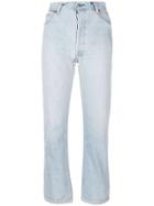 Re/done Cropped Straight Jeans - Blue