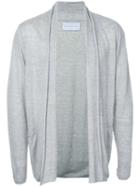 Estnation - Long Open Cardigan - Men - Linen/flax - S, Grey, Linen/flax