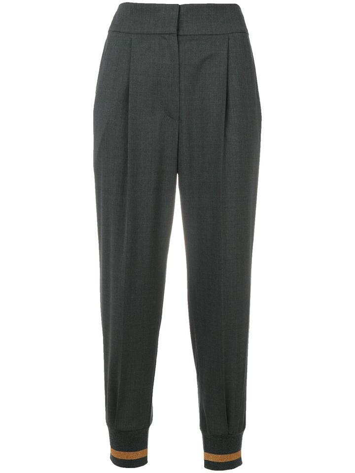 Brunello Cucinelli - Tapered Tailored Trousers - Women - Polyester/acetate/cupro/virgin Wool - 38, Grey, Polyester/acetate/cupro/virgin Wool