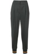 Brunello Cucinelli - Tapered Tailored Trousers - Women - Polyester/acetate/cupro/virgin Wool - 38, Grey, Polyester/acetate/cupro/virgin Wool