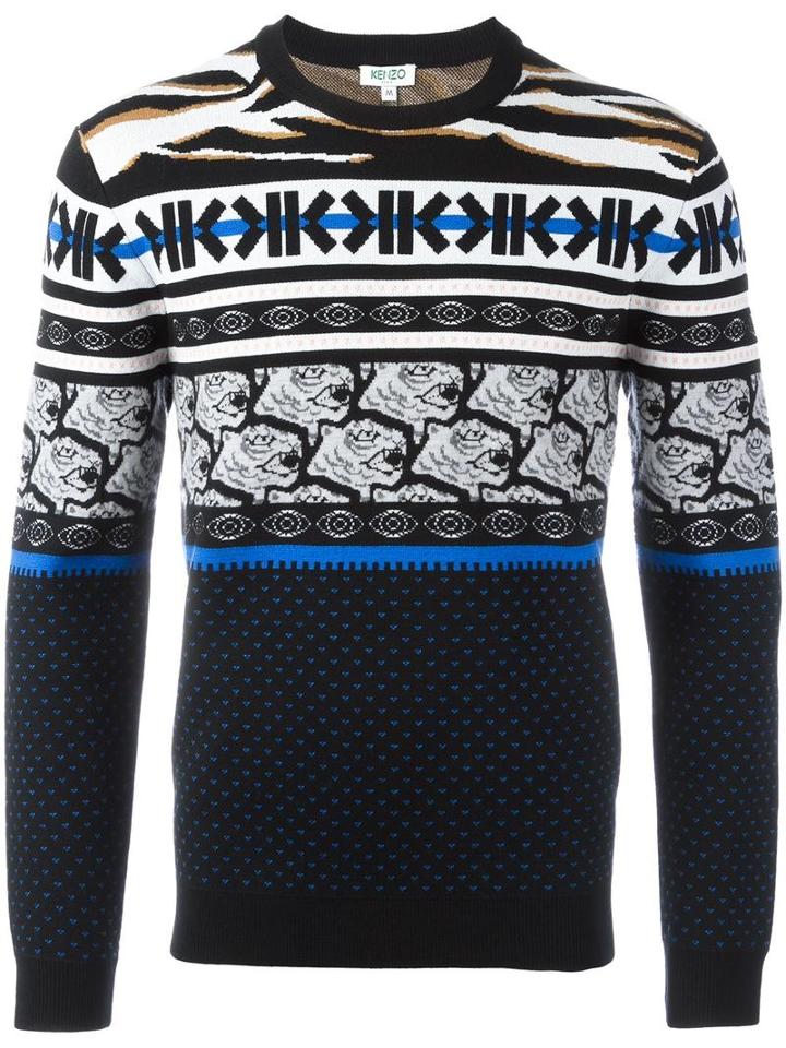 Kenzo Fair Aisle Jumper, Men's, Size: Small, Black, Polyamide/wool
