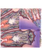 Etro Persian Print Scarf, Women's, Pink/purple, Silk/cashmere/wool