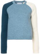 Derek Lam 10 Crosby Colorblocked Sleeve Sweater - Blue