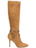 Valentino Garavani Rockstud Boots, Women's, Size: 38, Brown, Suede