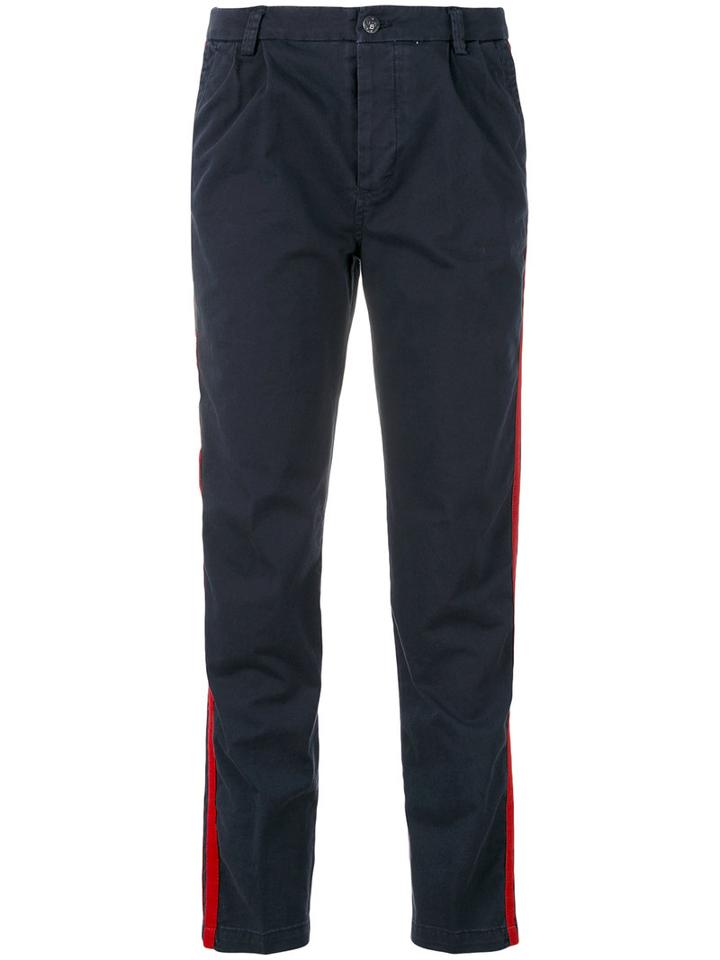 History Repeats - Side Panel Trousers - Women - Cotton/spandex/elastane - 42, Women's, Blue, Cotton/spandex/elastane