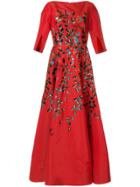 Oscar De La Renta Embroidered Gown