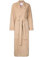 Ryan Roche - Long Trench Coat - Women - Suede - 4, Brown, Suede
