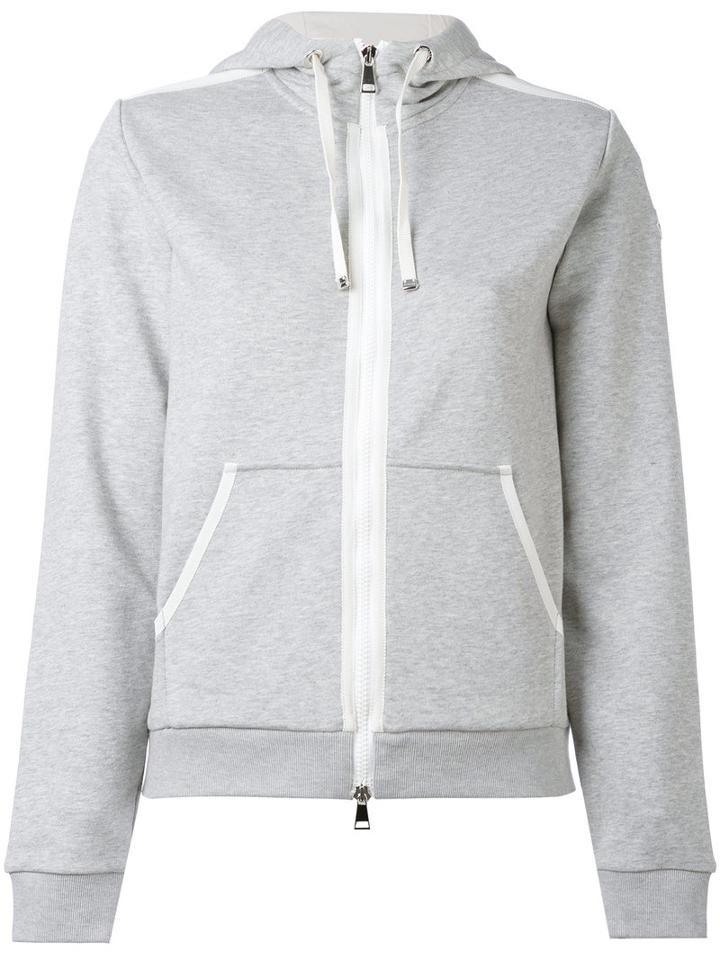 Moncler - Zip Front Hoodie - Women - Cotton/polyester - L, Grey, Cotton/polyester