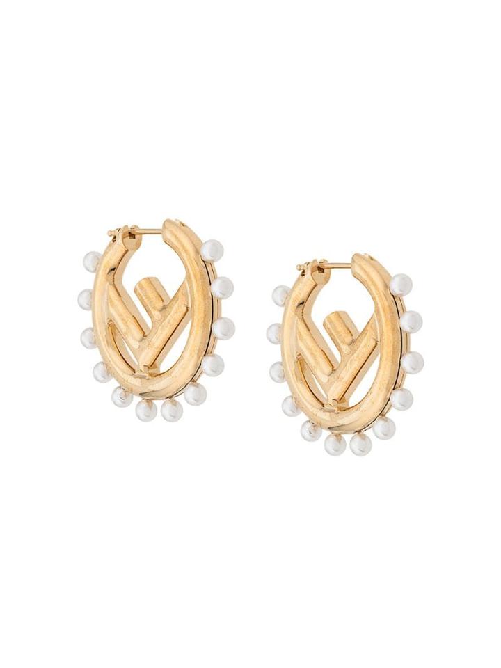 Fendi F Is Fendi Hoop Earrings - Gold