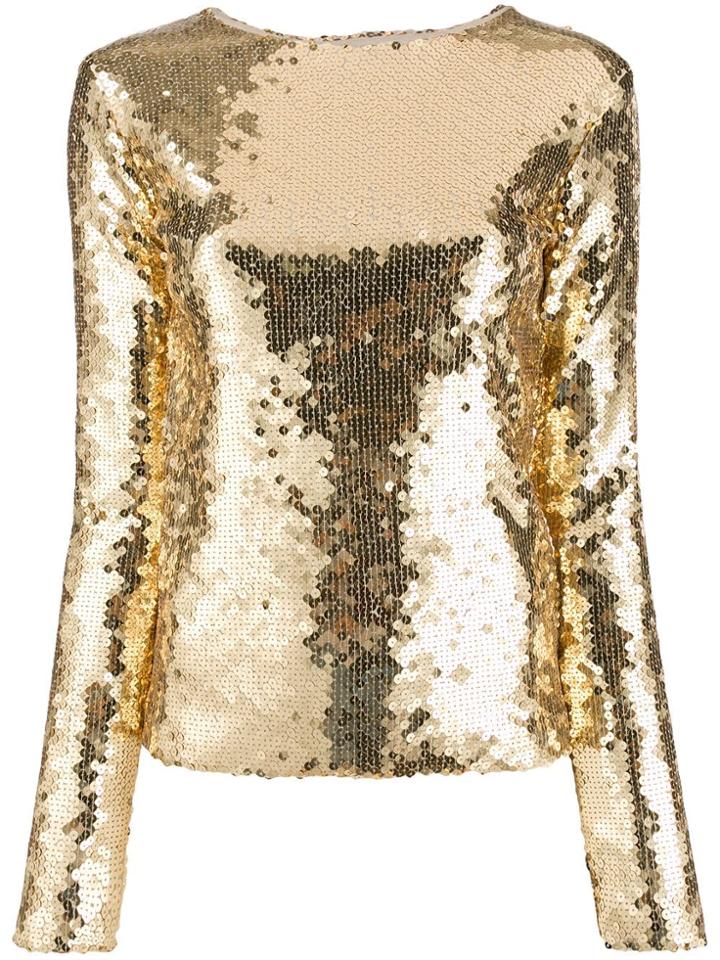 Andamane Sequinned Slim-fit Top - Gold