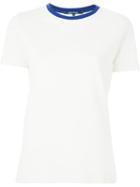 Sofie D Hoore Contrasting Neck T-shirt, Women's, Size: 36, White, Cotton