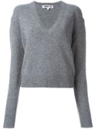 Mcq Alexander Mcqueen V-neck Jumper, Women's, Size: Medium, Grey, Cashmere/virgin Wool