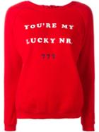 Zoe Karssen 'lucky Nr' Sweatshirt, Women's, Size: Xs, Red, Cotton/polyester