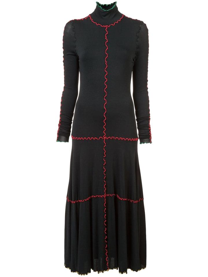 Proenza Schouler Outlined Turtleneck Dress - Black