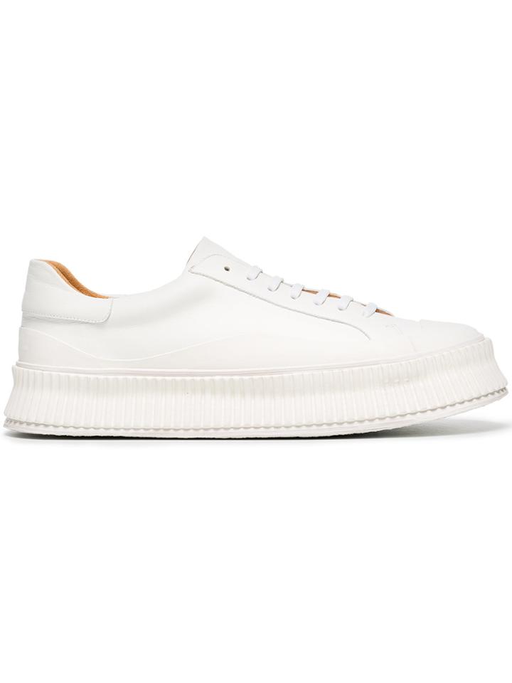Jil Sander Chunky Lace Up Sneaker - White