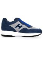 Hogan Lace-up Sneakers, Men's, Size: 9.5, Blue, Suede/leather/nylon/rubber